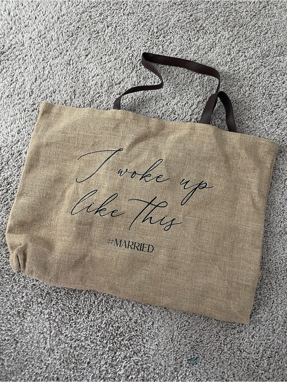 Canvas Tote Bag "I Woke Up Like This" - Natural
